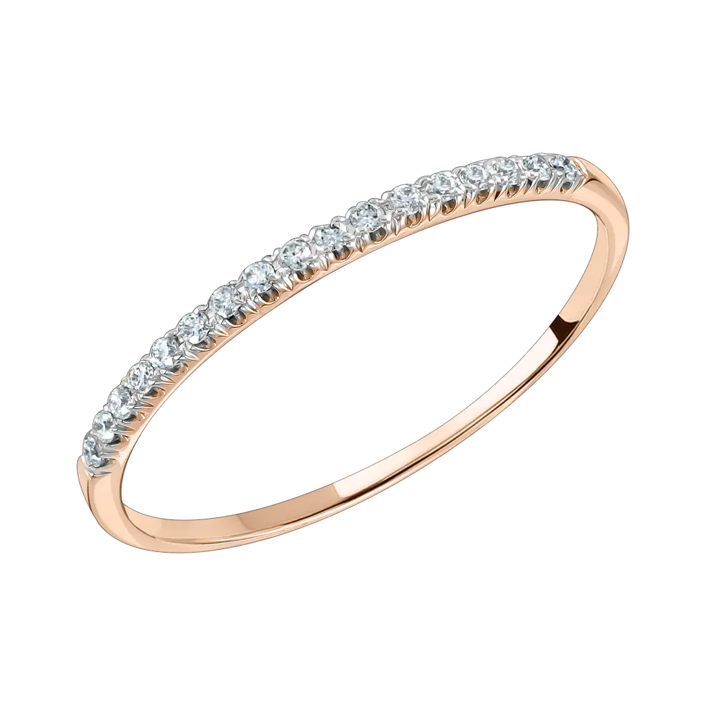 Artikelbild 1 des Artikels “Damenring „Steinreihe Pavé“ aus 585 Rotgold mit Brillanten, 0,14 ct “