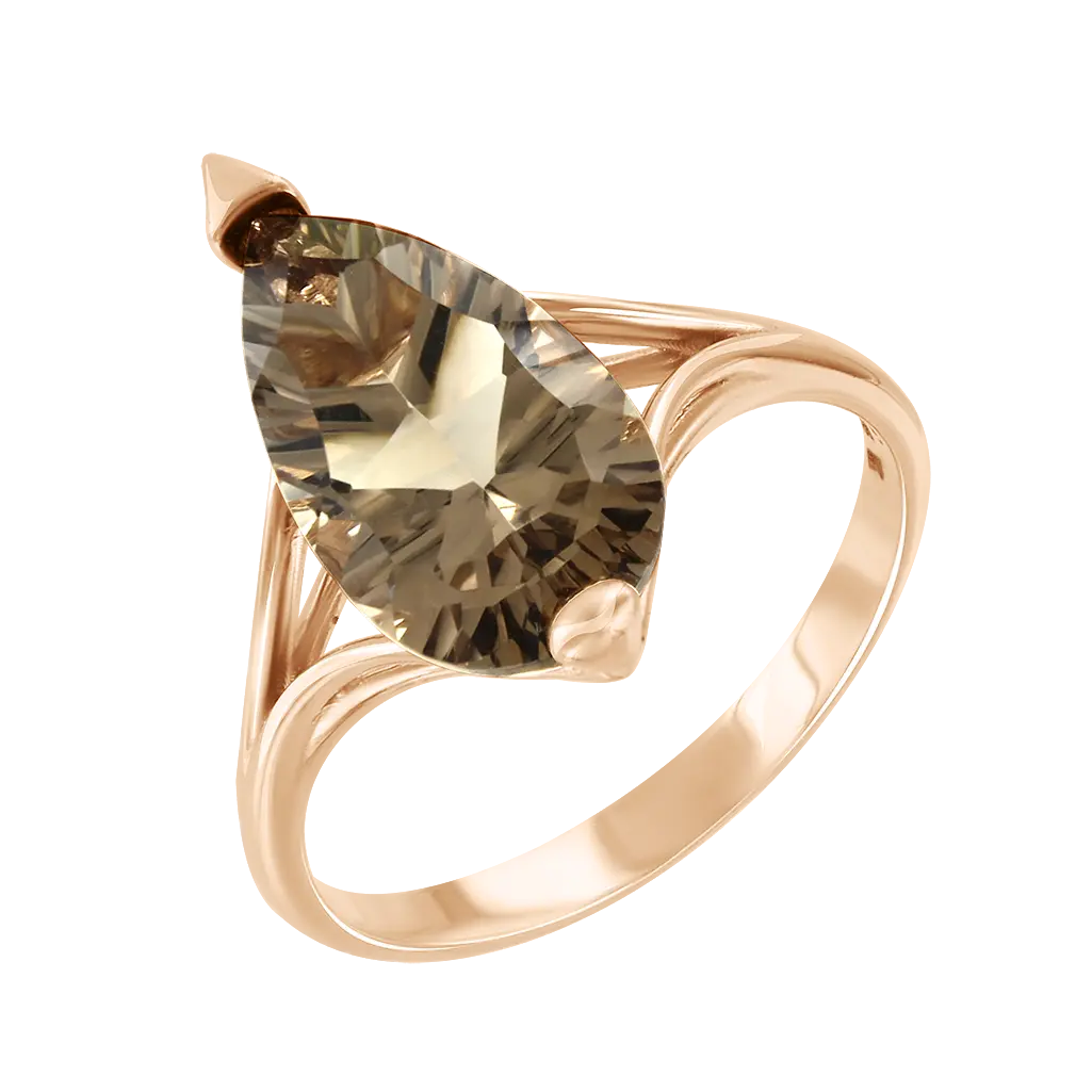 Product image 1 of the product “Women's Ring “Drop in Open Shank” in 585 Rose Gold with Quartz ”