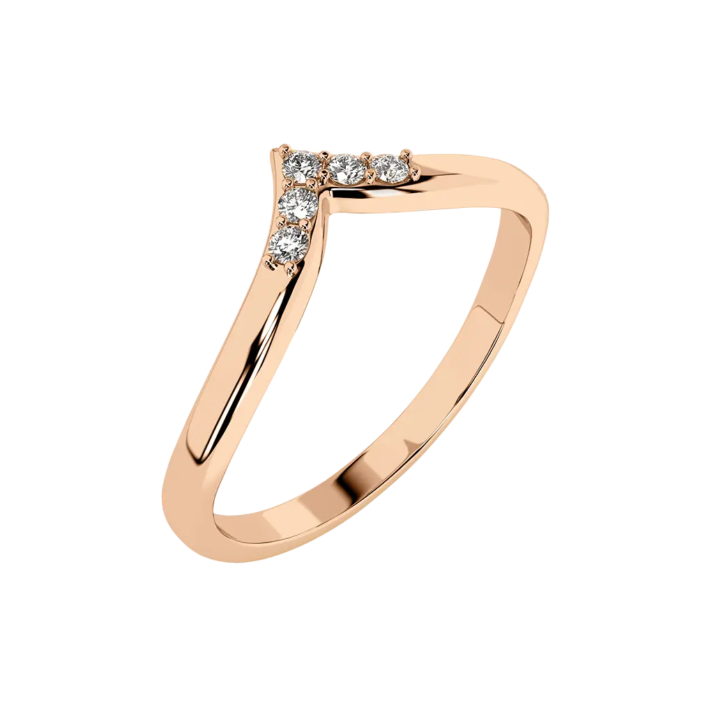 Artikelbild 1 des Artikels “Damenring „V-Form mit Steinen“ aus 585 Rotgold mit Brillanten, 0,05 ct “