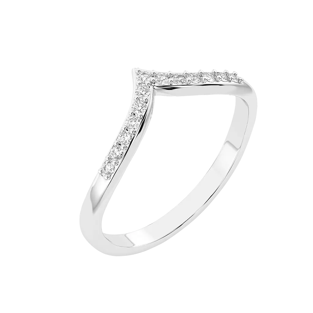 Artikelbild 1 des Artikels “Damenring „V-Form mit Steinreihe“ aus 585 Weißgold mit Brillanten “
