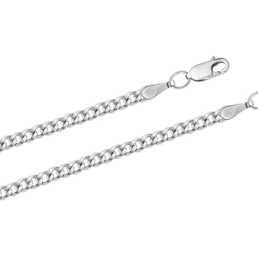 Product image 1 of the product “Flat Curb Chain in 925 Sterling Silver, Width 3 mm ”