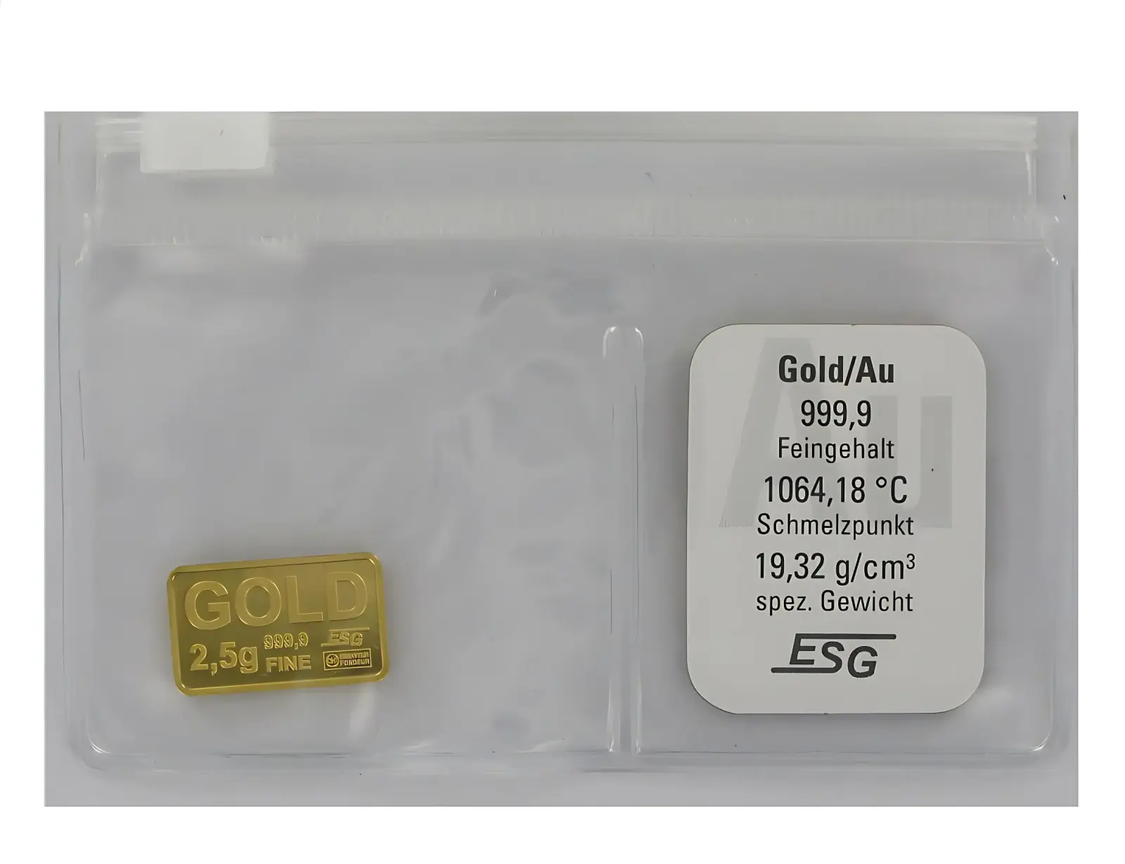 Product image 1 of the product “Gold Bar 2.5 g – Fine Gold 999.9 ”