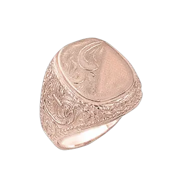 Product image 1 of the product “Men's Ring “Signet Ring with Ornamental Engraving” in 585 Rose Gold ”