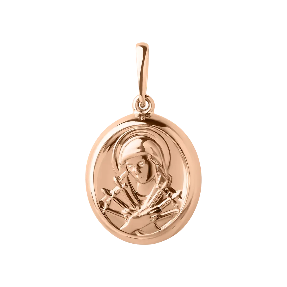 Artikelbild 1 des Artikels “Ikonen-Anhänger „Gottesmutter oval“ aus 585 Rotgold “