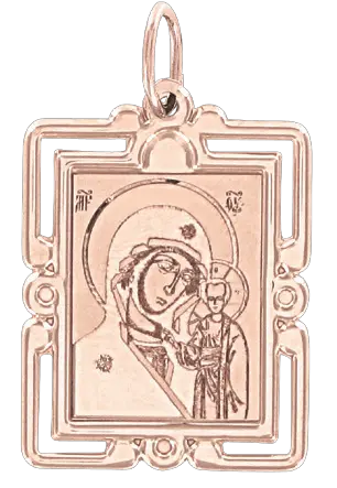 Product image 1 of the product “Icon Pendant “Framed Our Lady of Kazan” in 585 Rose Gold ”
