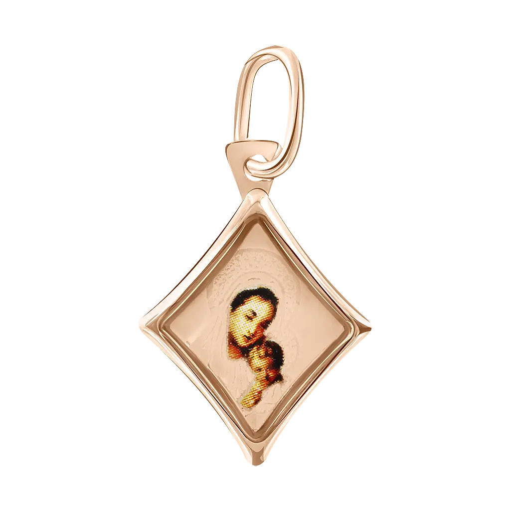 Product image 1 of the product “Icon Pendant “Coloured Rhombus” in 585 Rose Gold, Height 25 mm ”