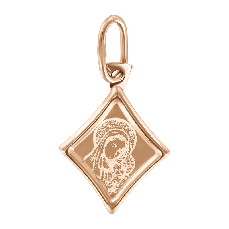Product image 1 of the product “Icon Pendant “Rhombus Mother of God” in 585 Rose Gold ”