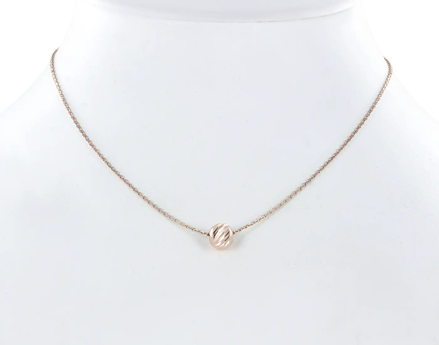 Artikelbild 1 des Artikels “Kette „Kleiner Stein mit Zarge“ aus 585 Rotgold “