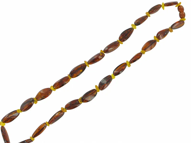 Product image 1 of the product “Chain “Dark Red Olive Beads” with Amber ”