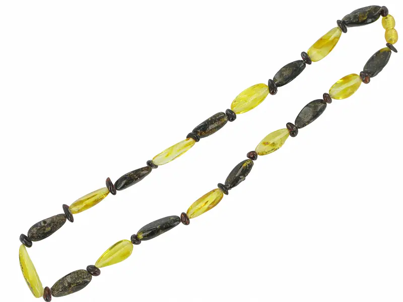 Product image 1 of the product “Chain “Large Black and Yellow Olives” with Amber ”