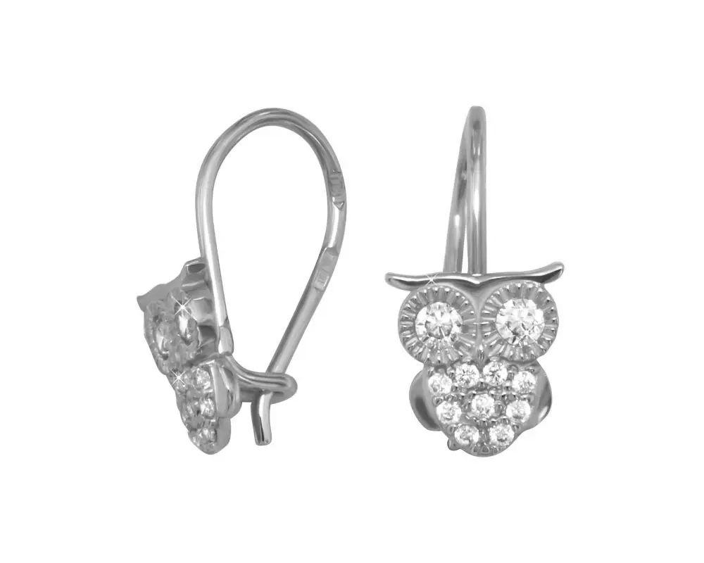 Artikelbild 1 des Artikels “Kinder-Ohrringe „Eule“ aus 925 Silber mit Zirkonia “