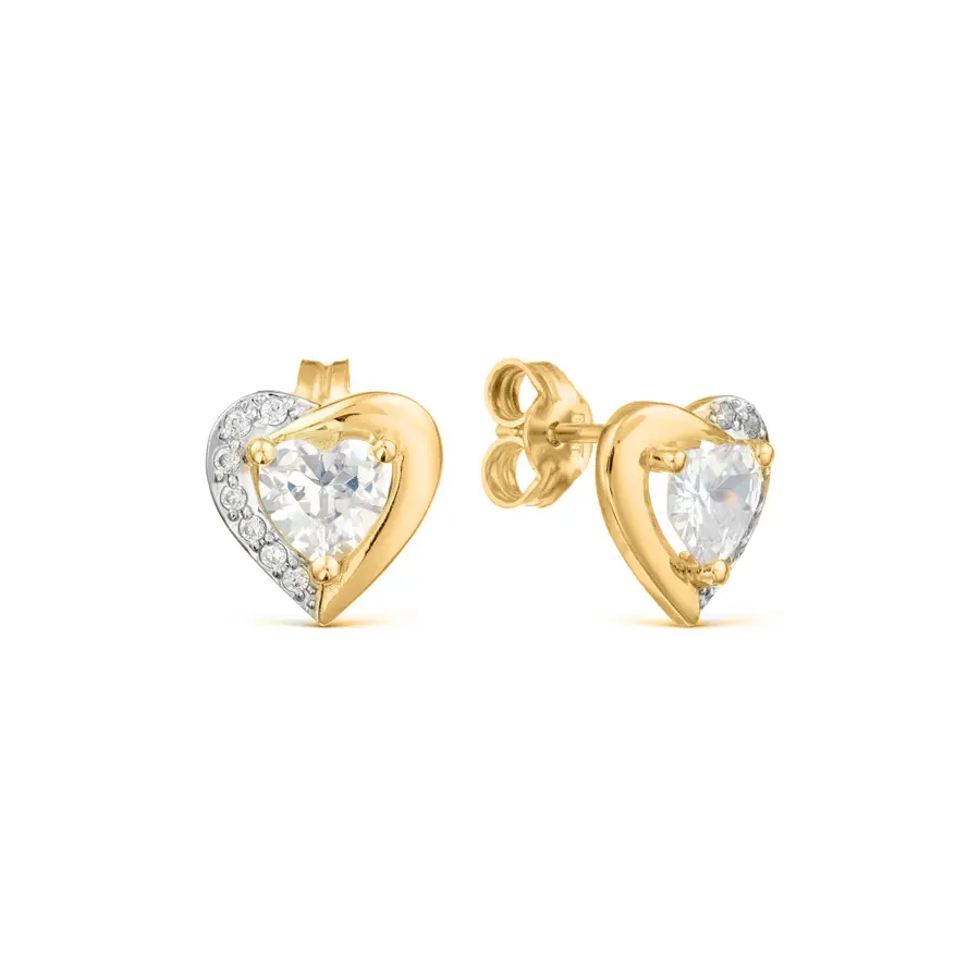Artikelbild 1 des Artikels “Kinder-Ohrringe „Herz“ aus 585 Gelbgold mit Zirkonia “