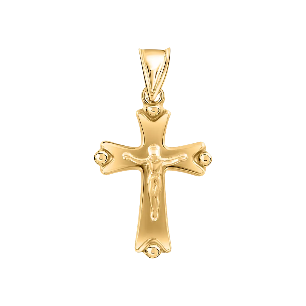 Artikelbild 1 des Artikels “Kreuz-Anhänger „Mit Kruzifix geschweift“ aus 585 Gelbgold “