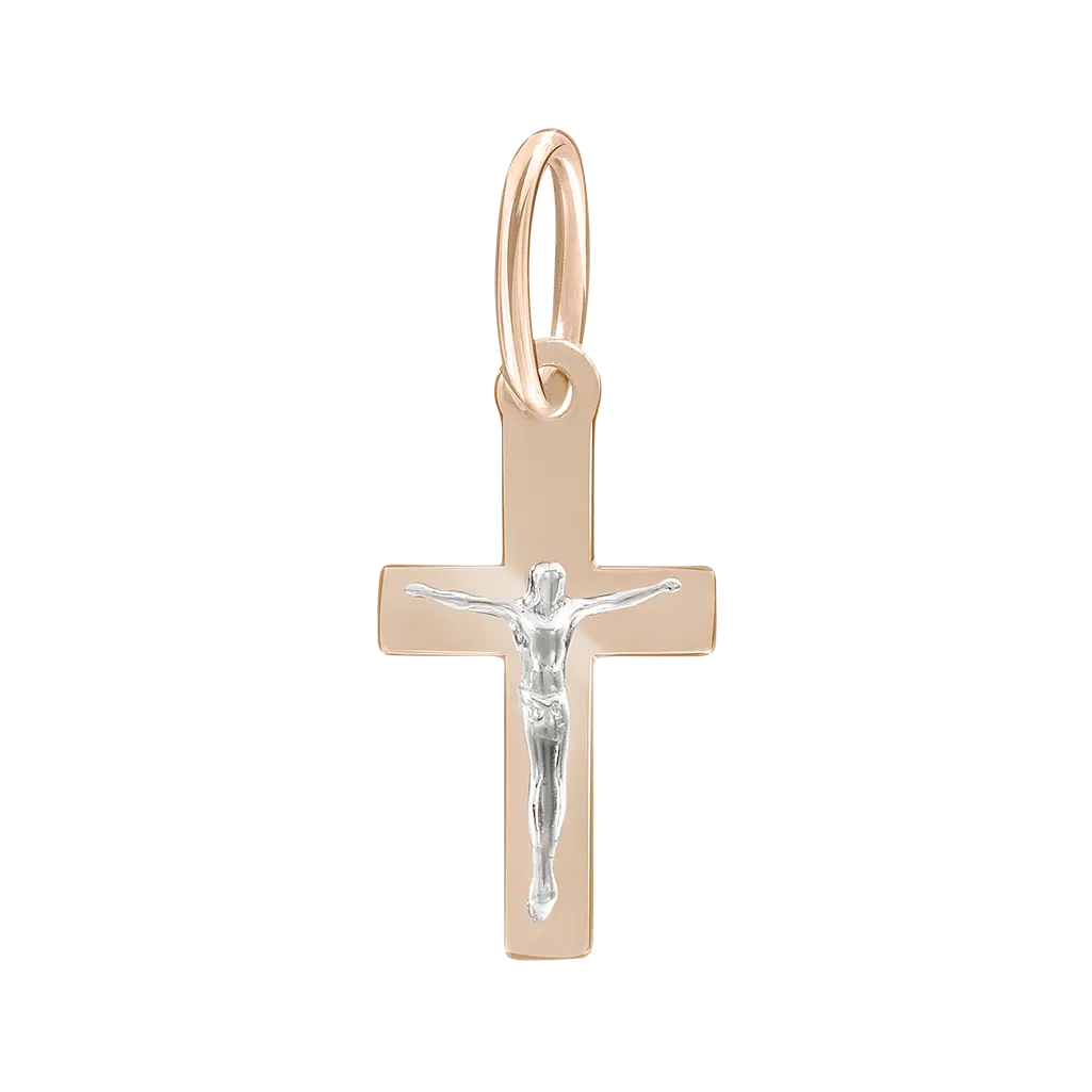 Artikelbild 1 des Artikels “Kreuz-Anhänger „Mit Kruzifix klein“ aus 585 Rotgold, Höhe 23 mm “
