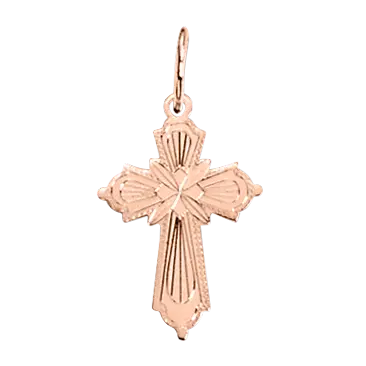 Artikelbild 1 des Artikels “Kreuz-Anhänger „Orthodox mit Strahlen“ aus 585 Rotgold, Höhe 26 mm “
