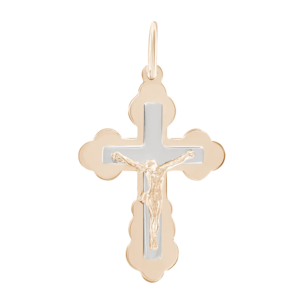 Artikelbild 1 des Artikels “Kreuz-Anhänger „Orthodox mit Weißgold-Fläche“ aus 585 Bicolor-Gold “