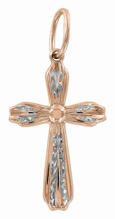 Artikelbild 1 des Artikels “Kreuz-Anhänger „Orthodox mit Weißgold-Strahlen“ aus 585 Bicolor-Gold “