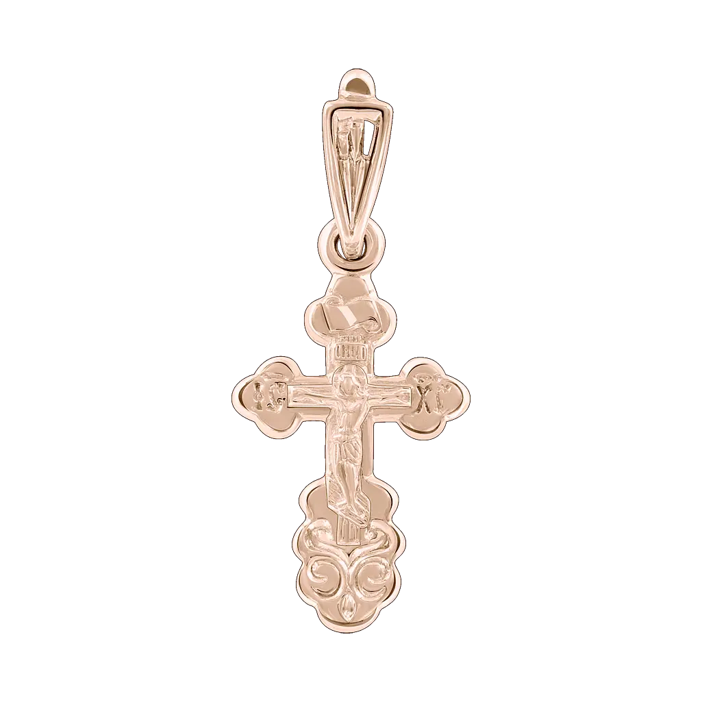 Product image 1 of the product “Cross Pendant “Ornate Orthodox” in 585 Rose Gold ”