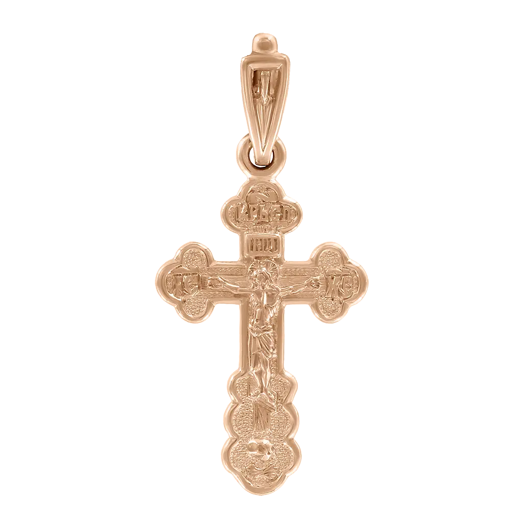 Product image 1 of the product “Cross Pendant “Orthodox Cross with Crucifix” in 585 Rose Gold ”
