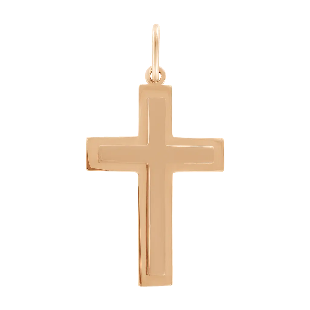 Product image 1 of the product “Cross Pendant “Plain Rimmed” in 585 Rose Gold ”