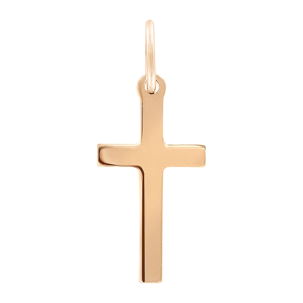 Artikelbild 1 des Artikels “Kreuz-Anhänger „Schlicht glatt“ aus 585 Rotgold, Höhe 24 mm “