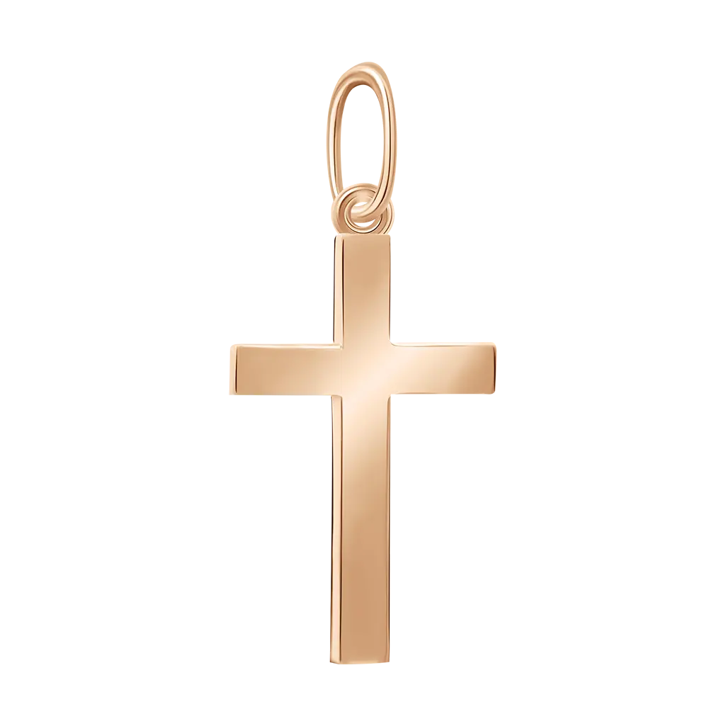 Artikelbild 1 des Artikels “Kreuz-Anhänger „Schlicht glatt“ aus 585 Rotgold, Höhe 27 mm “