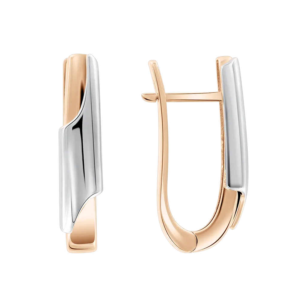 Product image 1 of the product “Drop Earrings “Arch with White Gold Accent” in 585 Rose Gold ”
