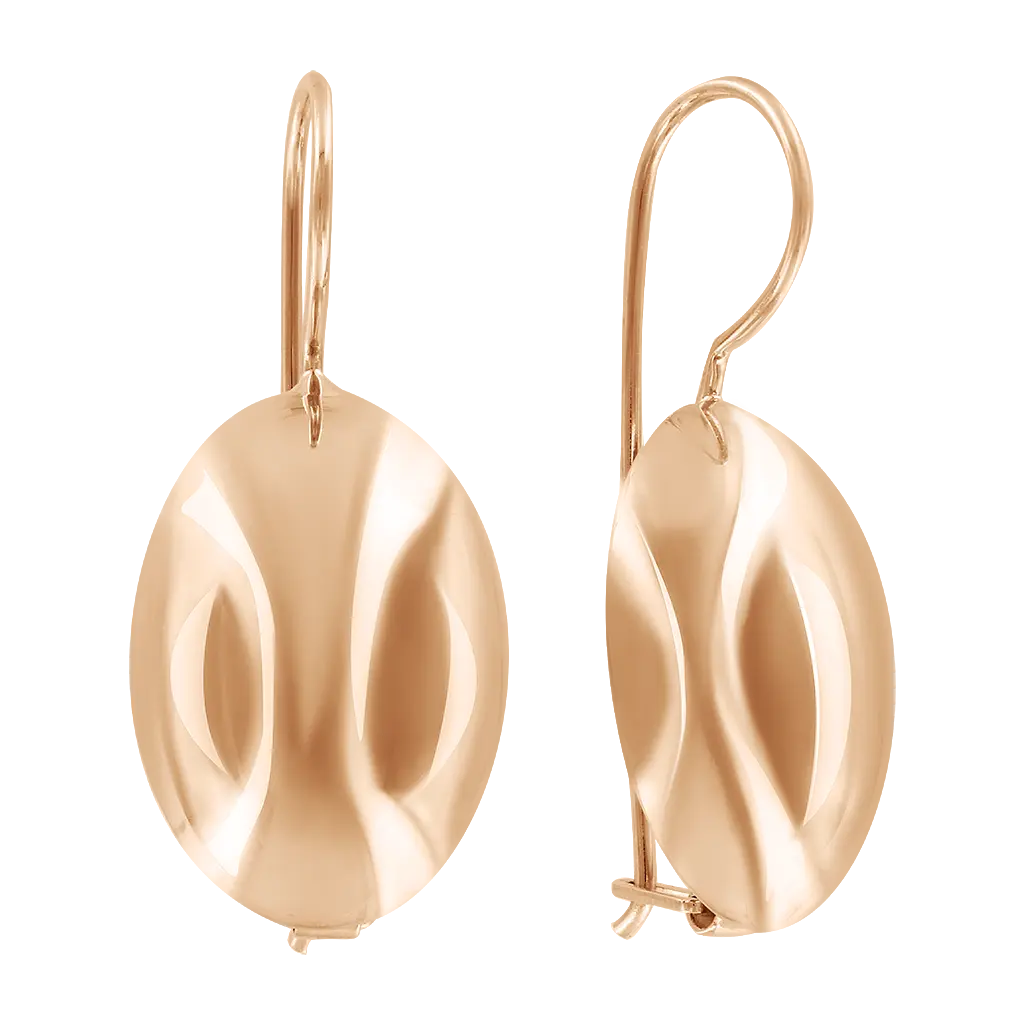Product image 1 of the product “Drop Earrings “Domed Oval” in 585 Rose Gold ”