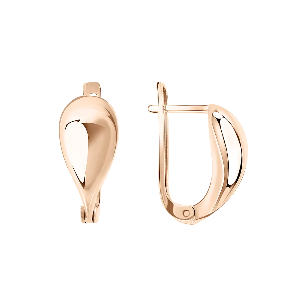 Product image 1 of the product “Drop Earrings “Smooth Teardrop” in 585 Rose Gold, Height 15 mm ”