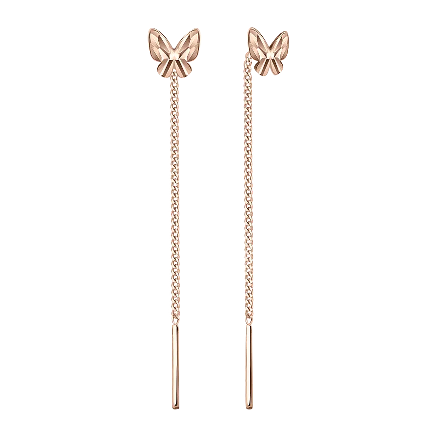 Artikelbild 1 des Artikels “Ohrhänger „Schmetterling an Kette“ aus 585 Rotgold “