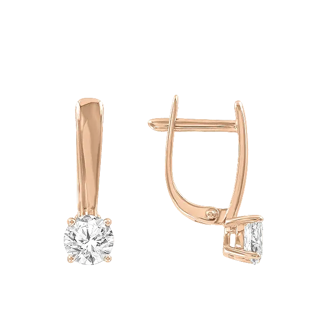 Artikelbild 1 des Artikels “Ohrhänger „Solitär“ aus 585 Rotgold mit Zirkonia, Höhe 18 mm “