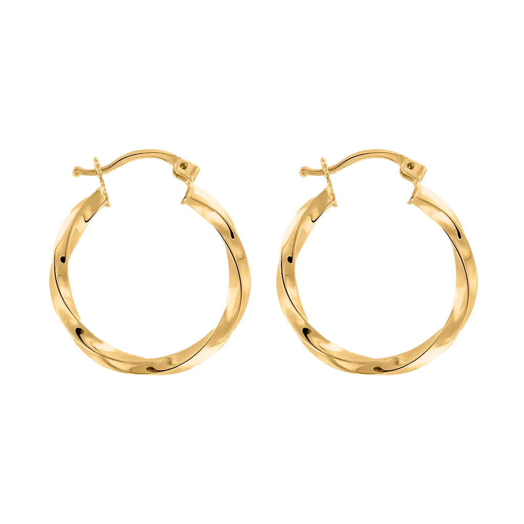 Artikelbild 1 des Artikels “Ohrringe „Gedrehte Creolen“ aus 585 Gelbgold, Ø 28 mm “