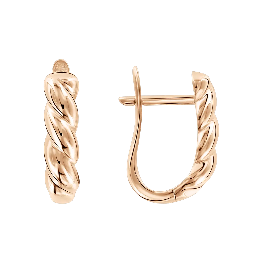 Product image 1 of the product “Earrings “Twisted Wave” in 585 Rose Gold ”