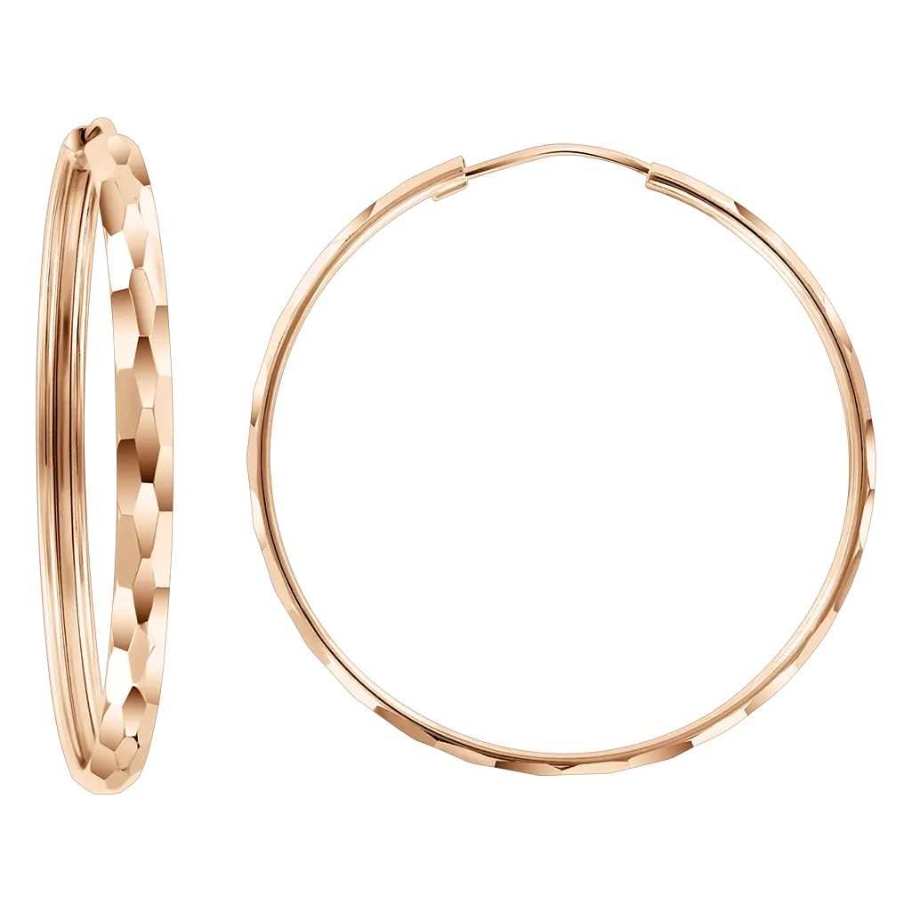 Product image 1 of the product “Earrings “Large Diamond-Cut Hoops” in 585 Rose Gold ”