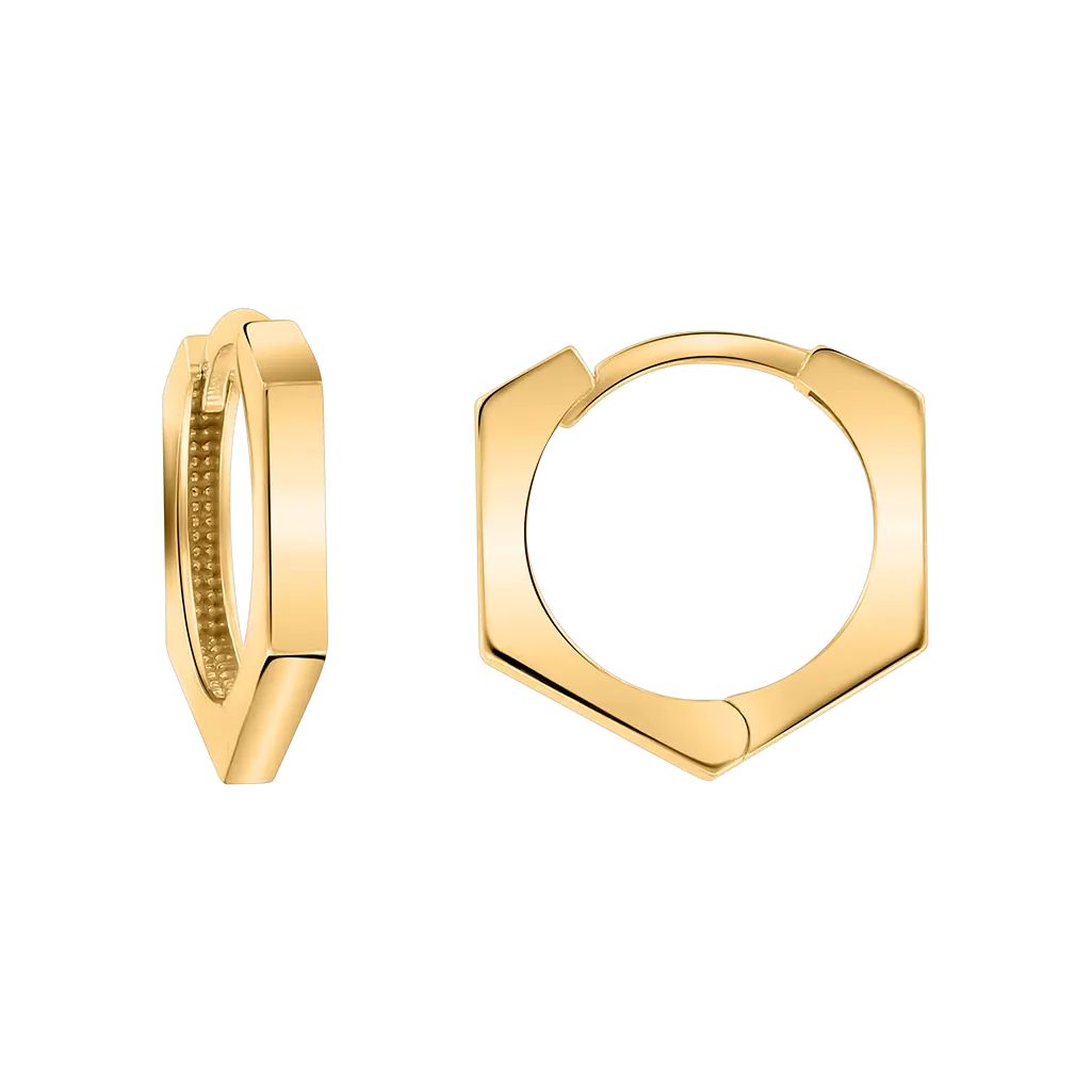 Product image 1 of the product “Earrings “Hexagonal Hoops” in 585 Yellow Gold ”