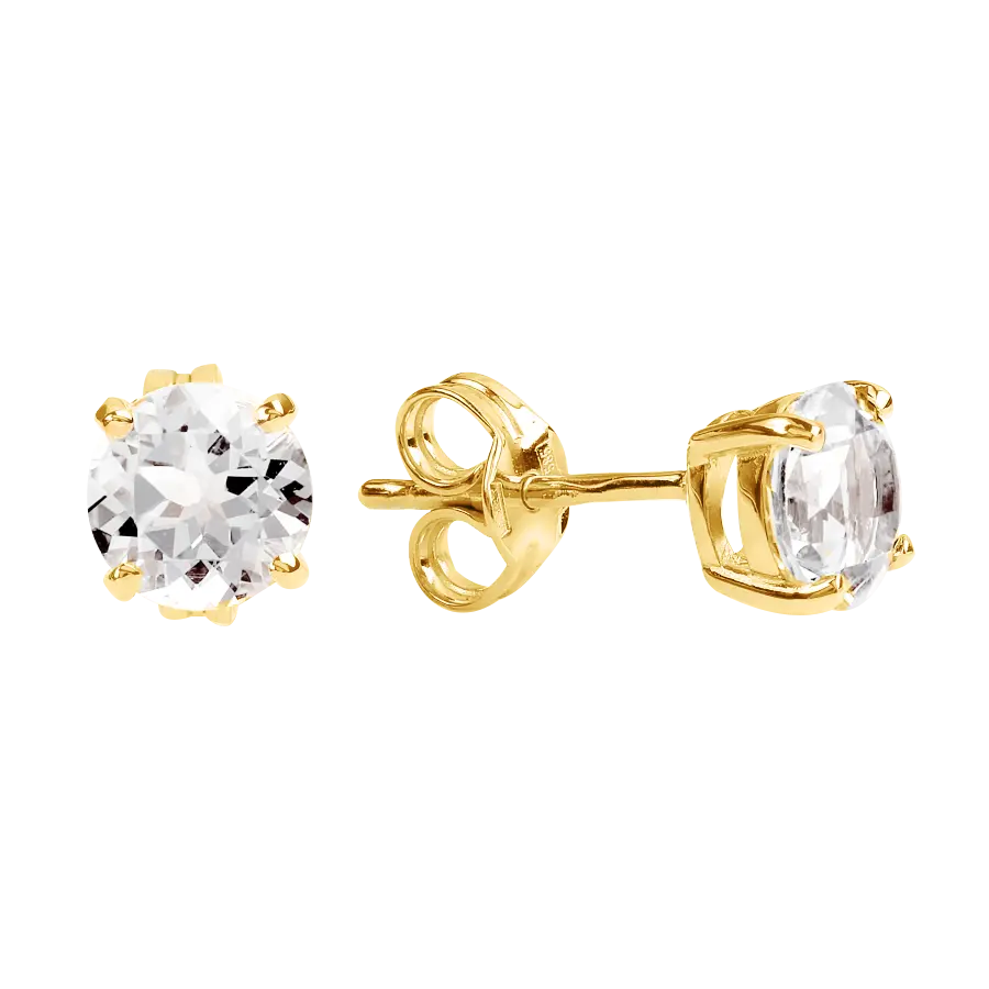 Product image 1 of the product “Earrings “Solitaire” in 585 Yellow Gold with Cubic Zirconia ”