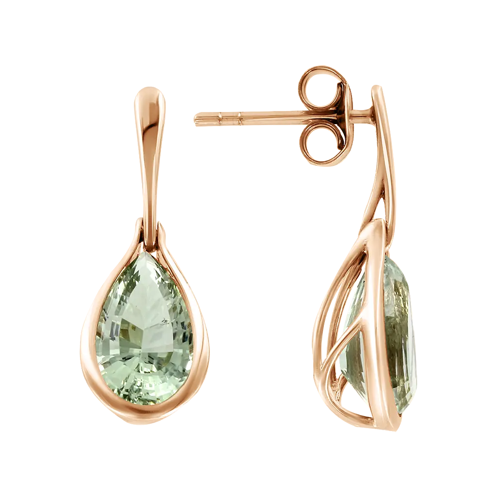 Product image 1 of the product “Earrings “Teardrop” in 585 Rose Gold with Amethyst ”