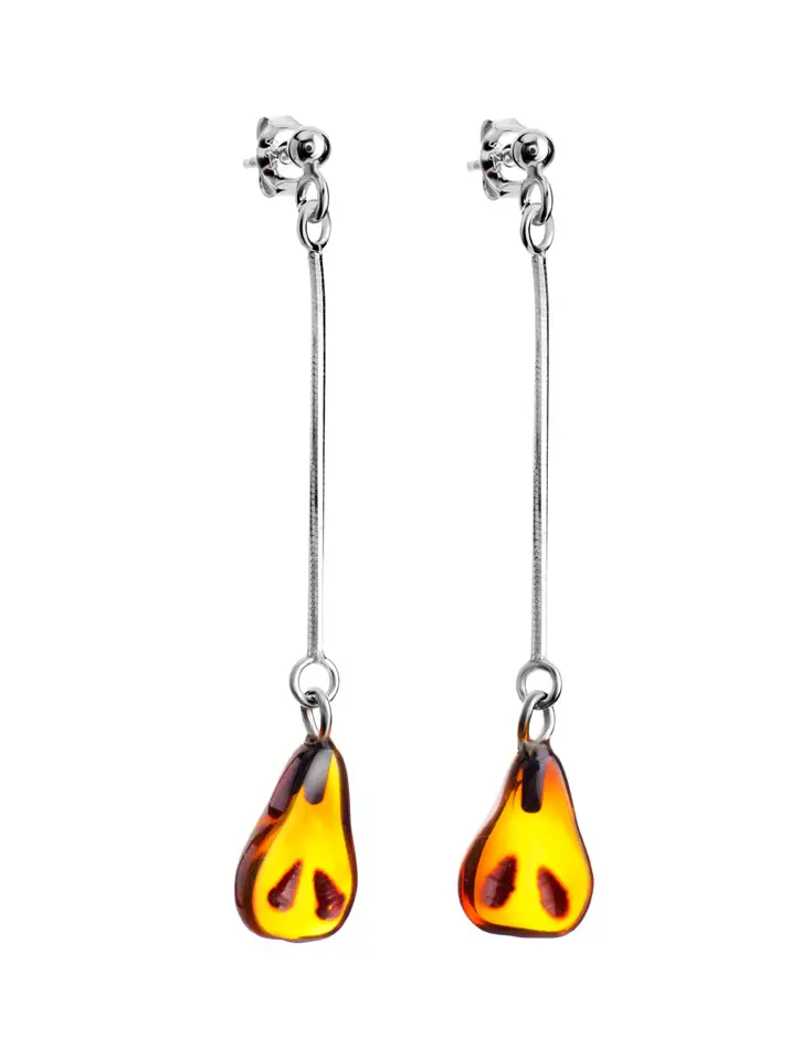 Artikelbild 1 des Artikels “Ohrringe „Tropfen hängend“ aus 925 Silber mit Bernstein “