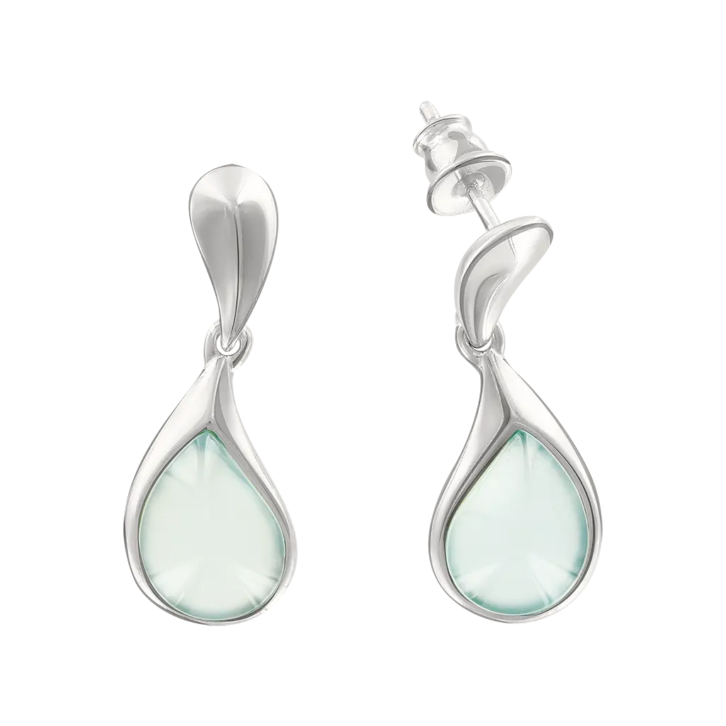 Product image 1 of the product “Earrings “Teardrop with Sweep” in 925 Sterling Silver with Quartz ”