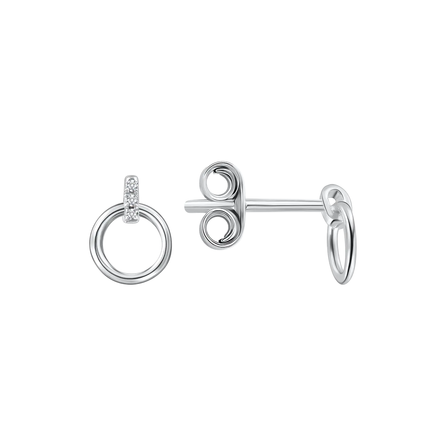 Artikelbild 1 des Artikels “Ohrstecker „Doppelring“ aus 925 Silber mit Zirkonia “