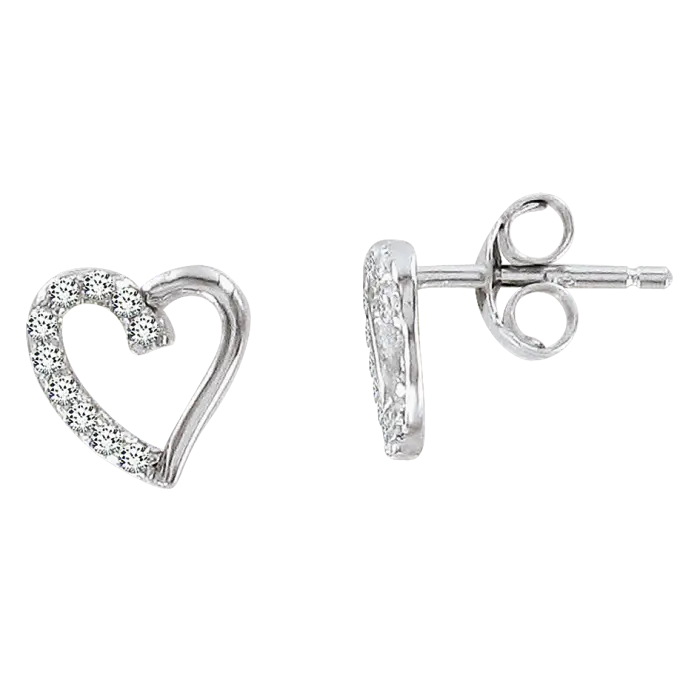 Artikelbild 1 des Artikels “Ohrstecker „Herz mit Steinen“ aus 925 Silber mit Zirkonia “