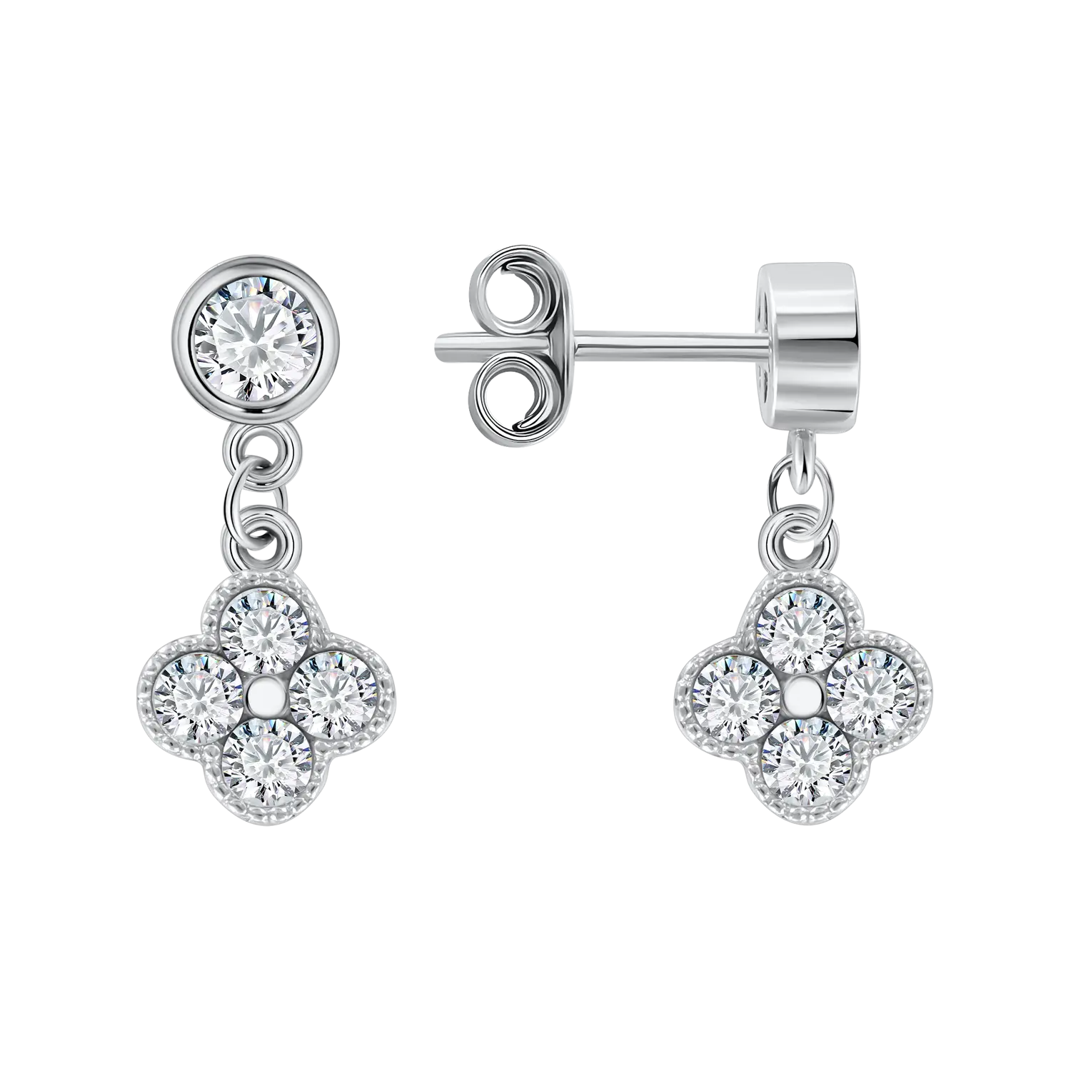 Artikelbild 1 des Artikels “Ohrstecker „Kleeblatt hängend“ aus 925 Silber mit Zirkonia “