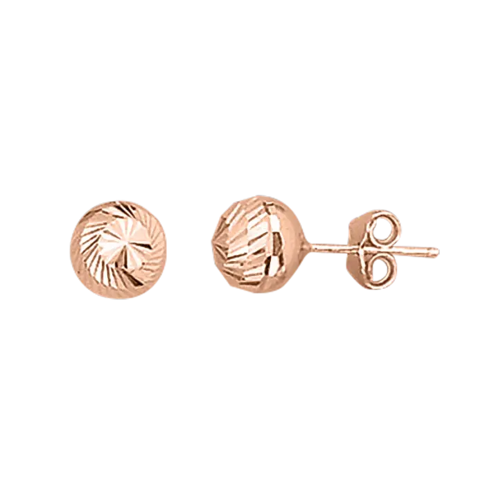Artikelbild 1 des Artikels “Ohrstecker „Kugel mit Facettenschliff“ aus 585 Rotgold “