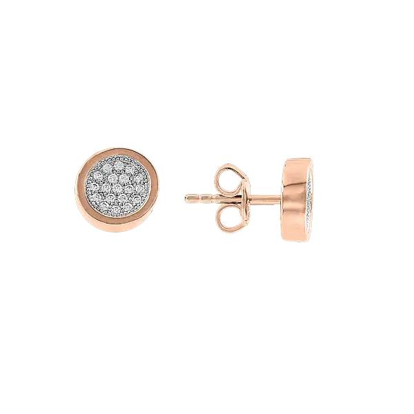 Artikelbild 1 des Artikels “Ohrstecker „Scheibe mit Steinbesatz“ aus 925 Silber vergoldet mit Zirkonia “