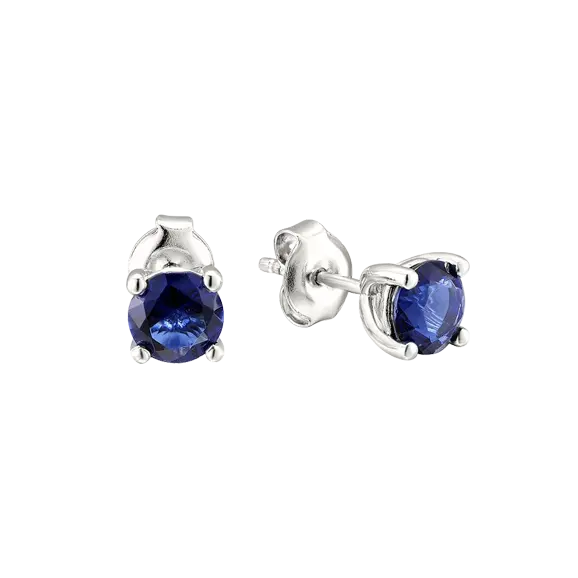 Product image 1 of the product “Stud Earrings “Solitaire” in 925 Sterling Silver with Cubic Zirconia, Ø 6 mm ”