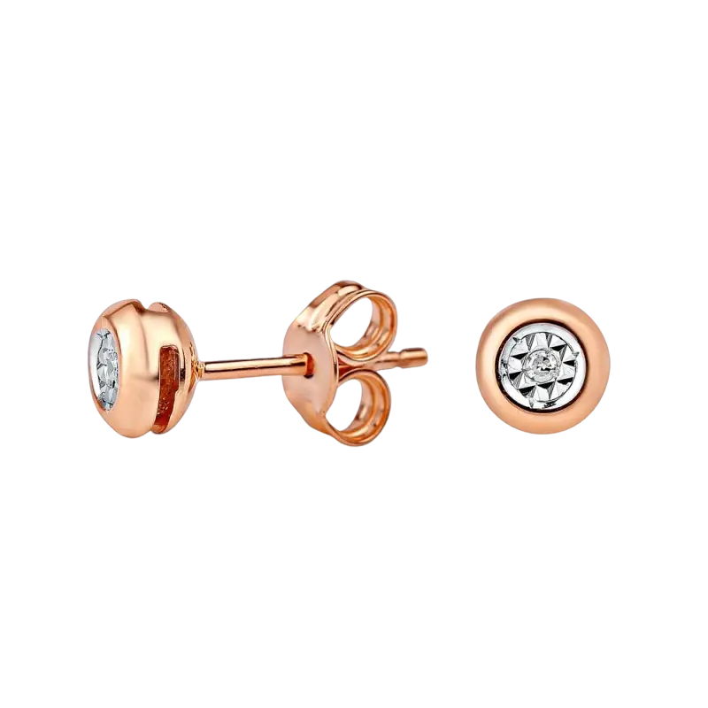 Artikelbild 1 des Artikels “Ohrstecker „Solitär in Fassung“ aus 585 Bicolor-Gold mit Brillanten “