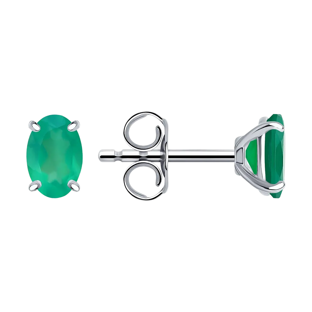 Artikelbild 1 des Artikels “Ohrstecker „Solitär oval“ aus 925 Silber mit Achat “