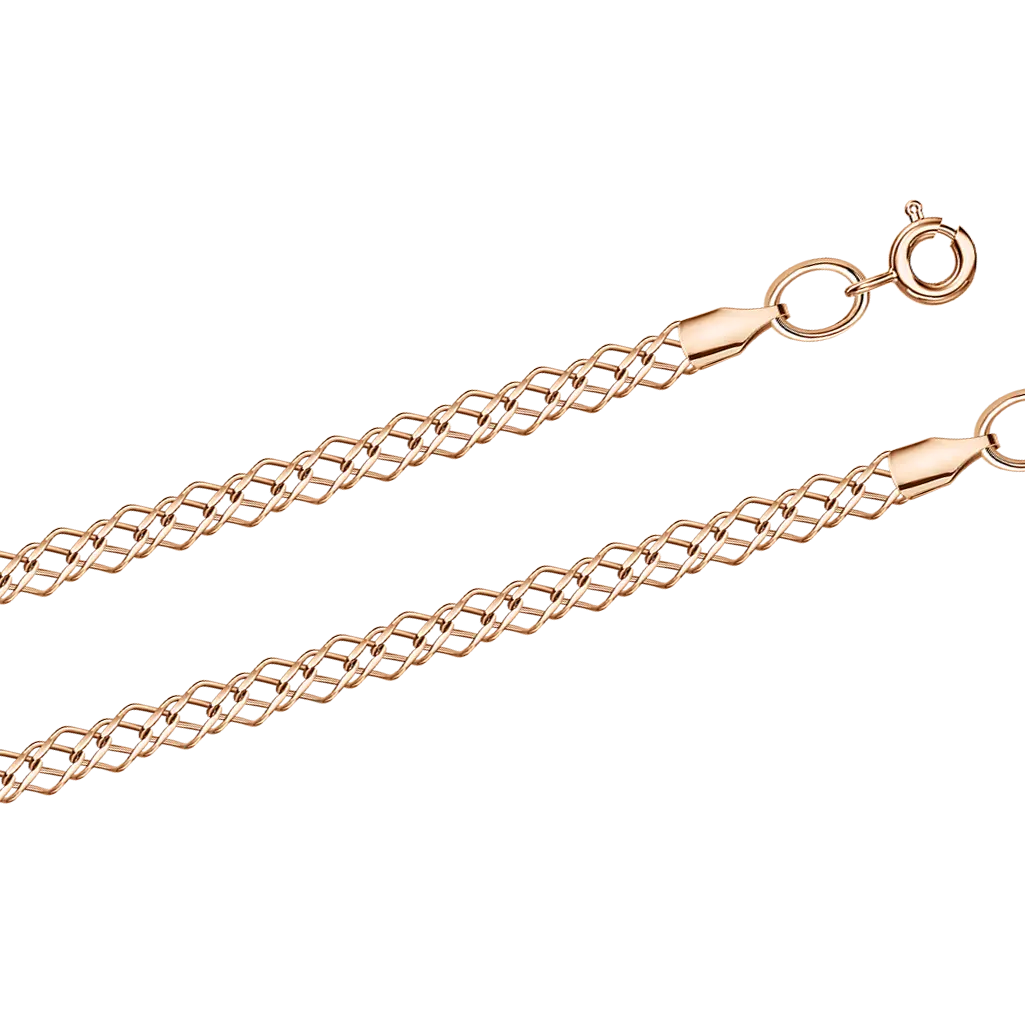 Product image 1 of the product “Rhombus Link Chain in 585 Rose Gold, Width 3 mm ”