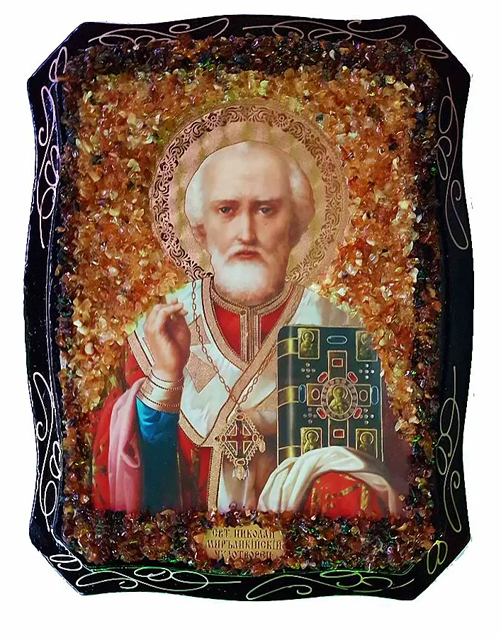 Product image 1 of the product “Amber Icon “St Nicholas” ”