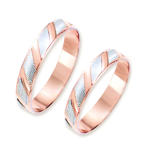 Product image 1 of the product “Wedding Ring “With Diagonal Cut” in 585 Two-Tone Gold ”